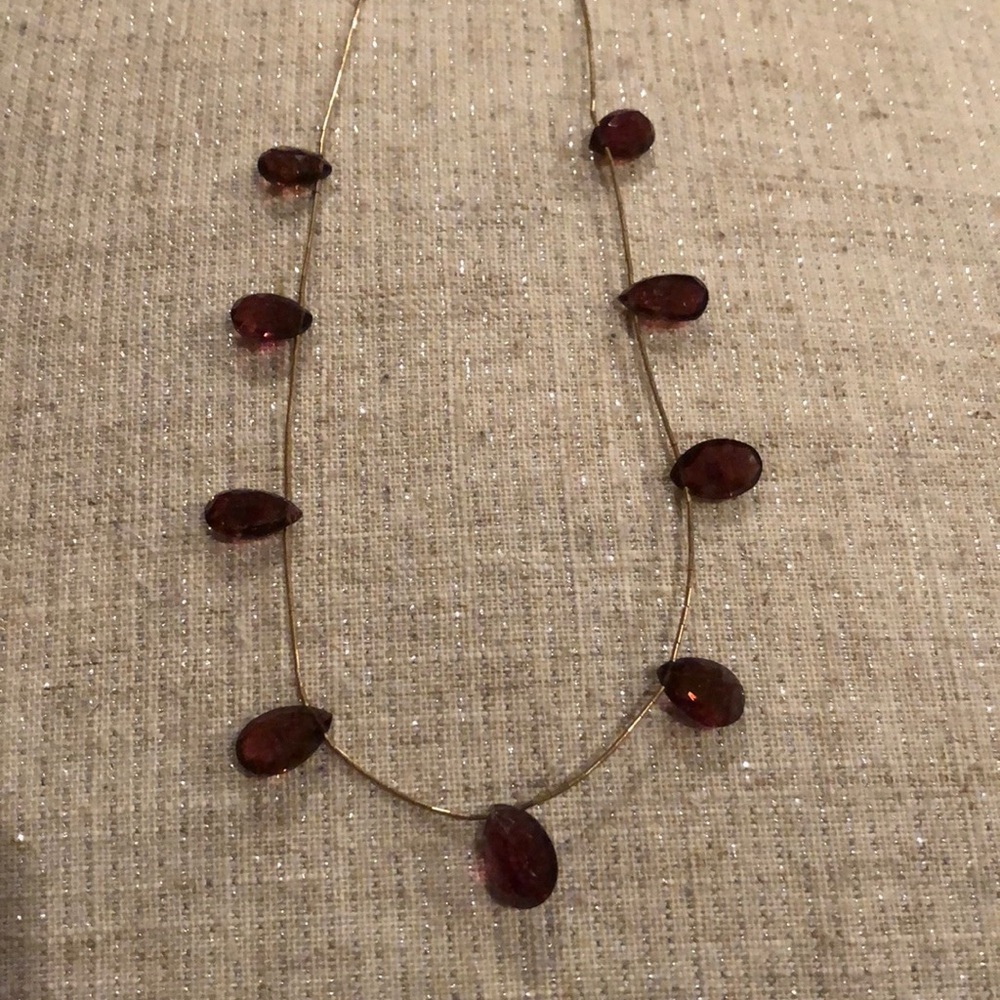 Rubilite Pink Tourmaline Faceted Gemstone Necklace